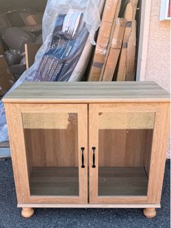 WAMAPT Sideboard Buffet Cabinets with Glass Door, Kitchen Storage Cabinets, Wood Coffee Bar Tables with Adjustable Shelf, Accent Sideboard Storage Cab