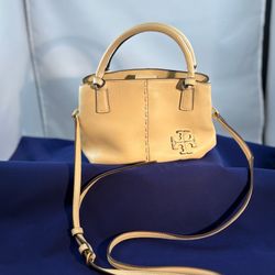 🍓 Tory Burch Leather Mini Crossbody Tote 