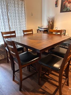 Extendable Dining Table-6 Chairs