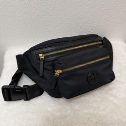 Tory Burch Tilda Crossbody Belt Bag Nylon Fanny Pack Black