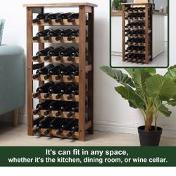 7 tier wooden wine rack 