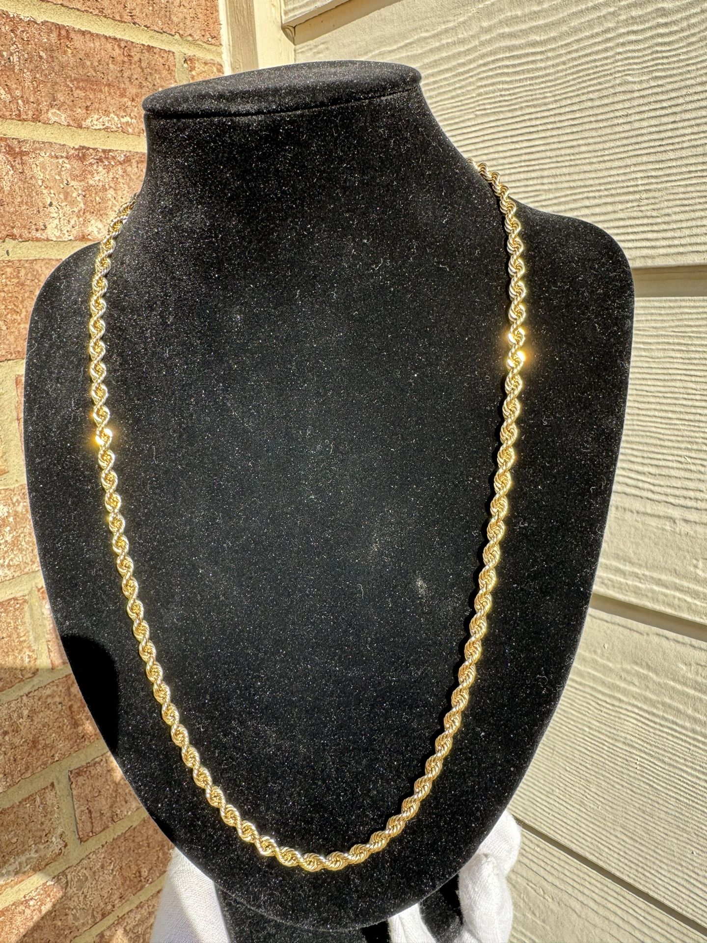 14K Solid Rope Chain 24” 5mm 46.93g