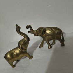 SET OF 2 BRASS ELEPHANT FIGURINE4. 5"×2.5" - G1000