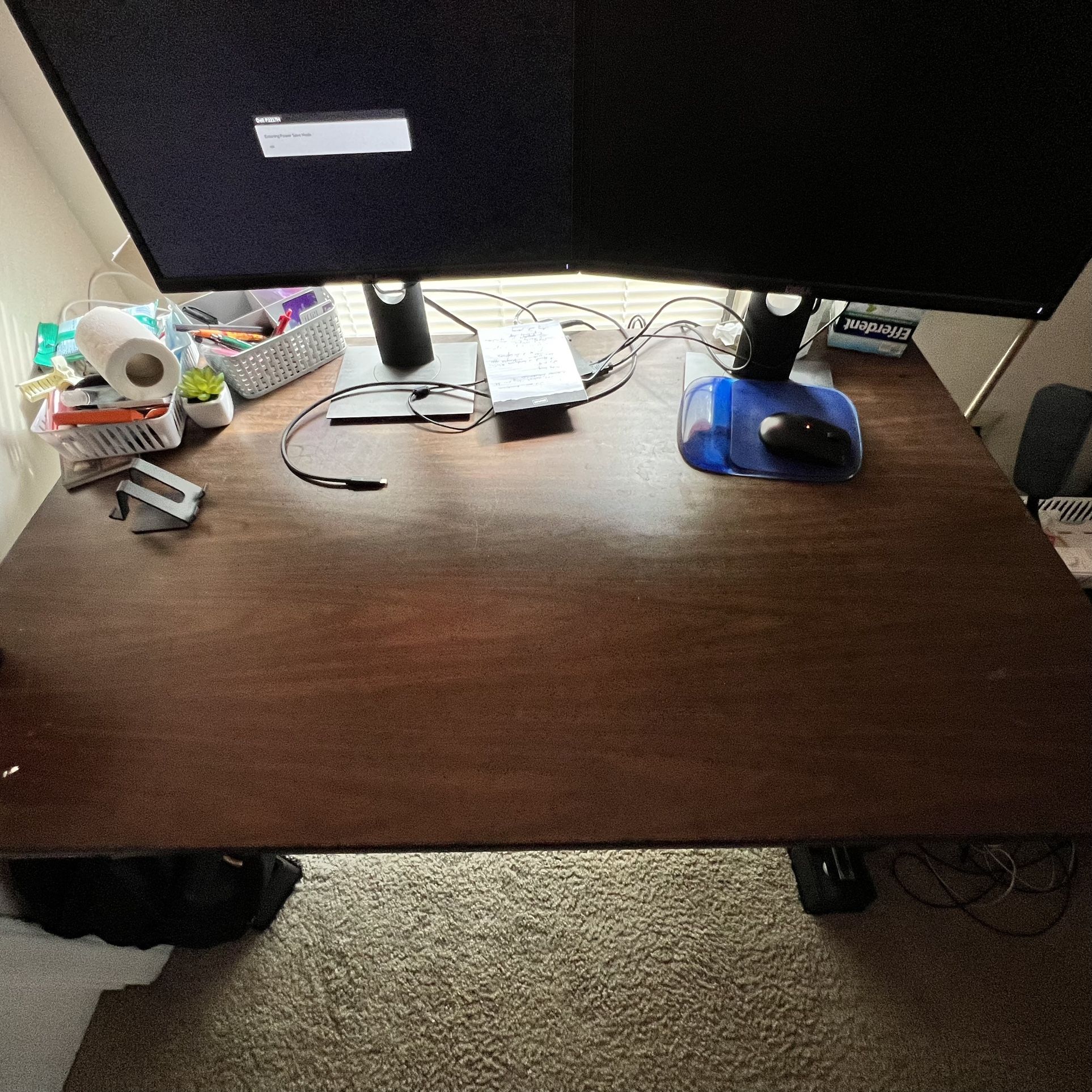 Large Desk With Storage And Furniture Raisers