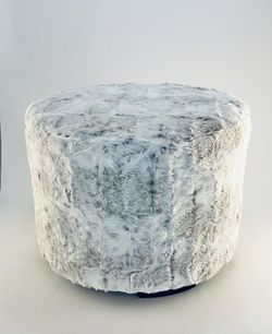 Snow Leopard Fur Ottoman - New