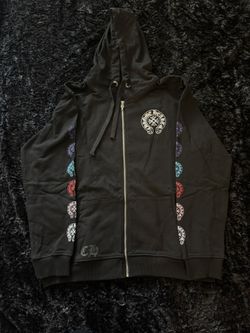 Chrome Hearts Multi Color Cross Zip Up Hoodie   Size L