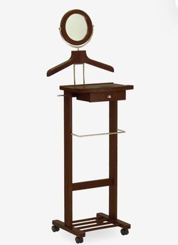 Wooden Valet Stand with Mirror and Drawer (Pick up/ Cash only)