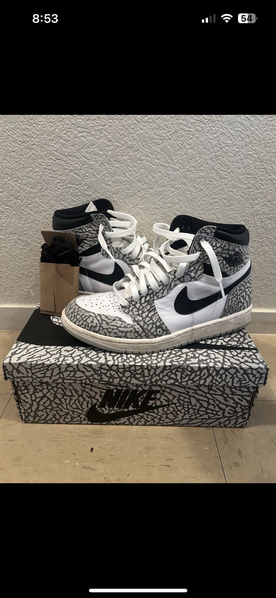 Air Jordan Retro High OG Tech Gray/Muslin-Black-White Men 8