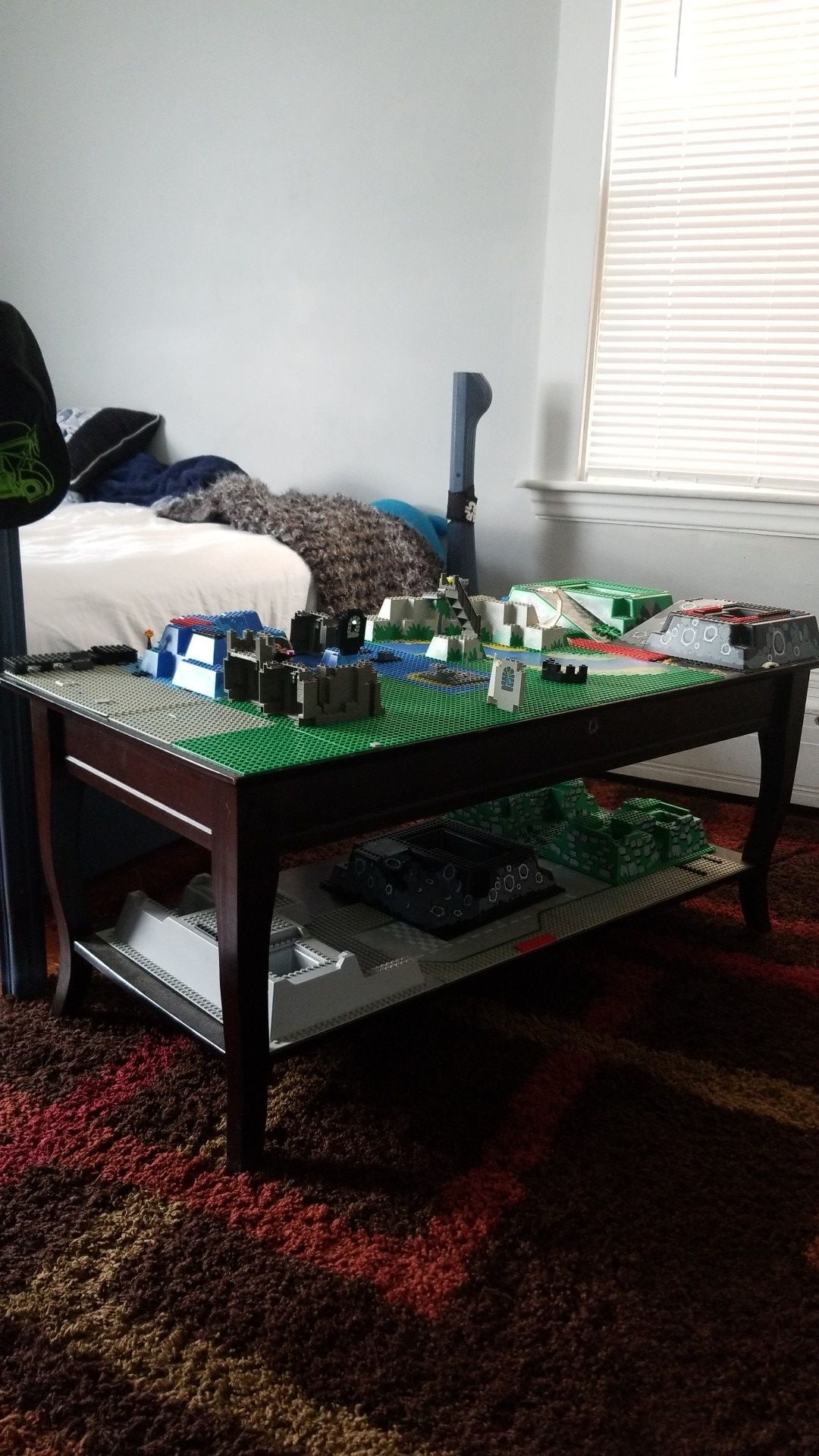 KIDS LEGO TABLE Pier 1 wood 2 levels CUSTOM built LEGO TABLE