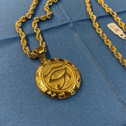 Stainless Steel Two Tone Rope Necklace Set