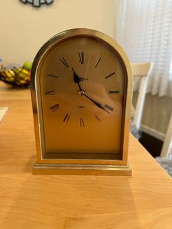Vintage HOWARD MILLER Brass Quartz Desk Clock