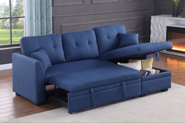 Reversible Pull Out Sleeper Sofa Bed Couch with Storage Chaise