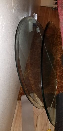 KENNER LA ONLY glass table toppers halfmoon and a round small glass for a night table cover