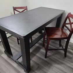 High Wood Table w/ Chairs