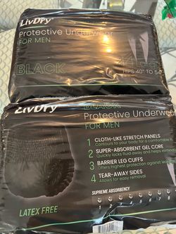 LivDry Protective Underwear for Men Large 2-Pack