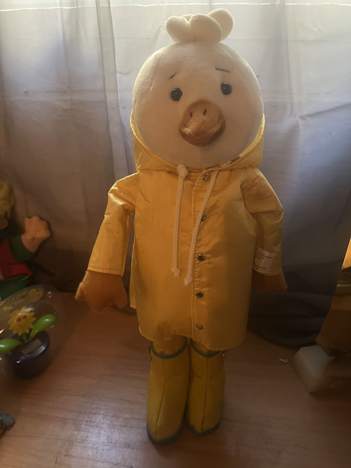 Debi Lilly Decorative Standing Duck In Yellow Raincoat With Hood And Boots 18”