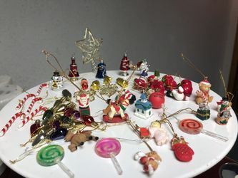 Christmas Miniature Ornaments Lot of 60