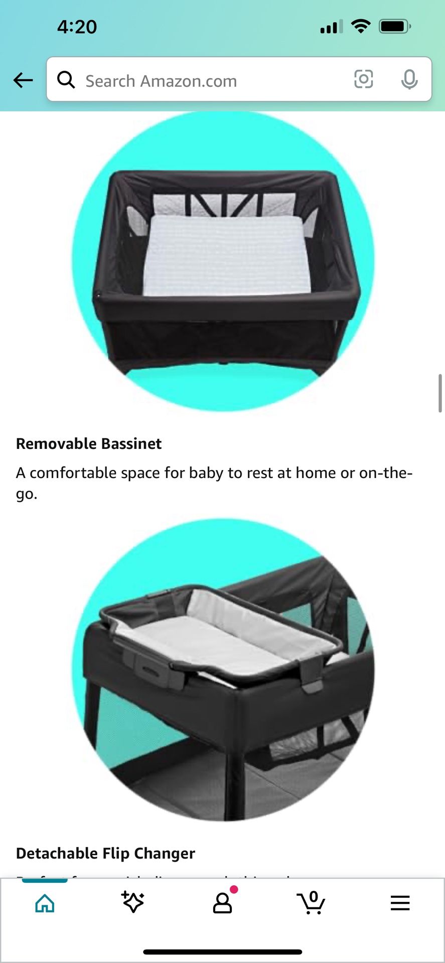 4moms bassinet and Playard Mattress Bonus Diaper Caddy