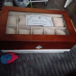 BEY-BERK 10 Watch Storage Box Also Has Clock