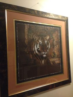 Large framed glass picture