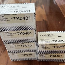 6 Boxes D.A.D.S. Upholstery Tacks 1 Lb. Box  7/16"Dia 1/2"L New