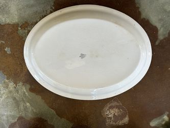 Antique English Ironstone Oval White Platter Thumbnail