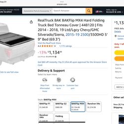 RealTruck BAK BAKFlip MX4 Hard Folding Truck Bed Tonneau Cover | 448120 | Fits 2014 - 2018, 19 Ltd/Lgcy Chevy/GMC Silverado/Sierra, 2015-19 2500/3500H