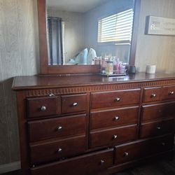 Hardwood Dresser W/ Mirror