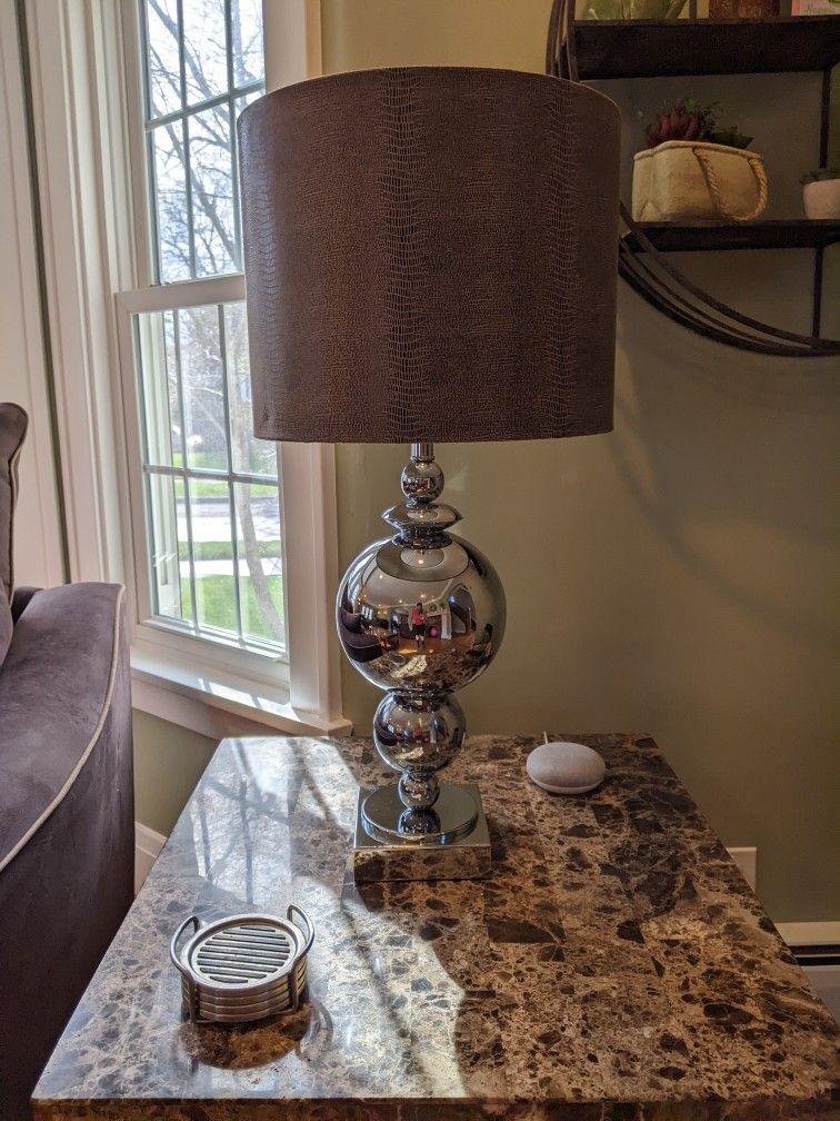 Two Matching Mirror Lamps