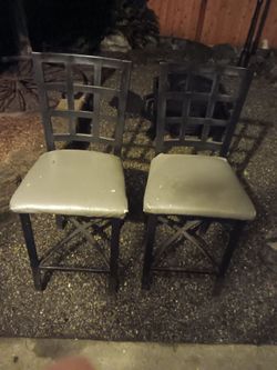 Black metal bar stools