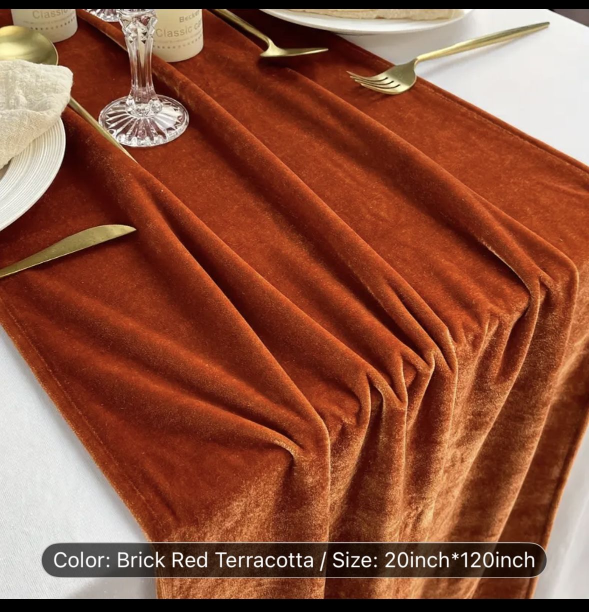 Wedding - 15 Velvet Terracotta Table runners 