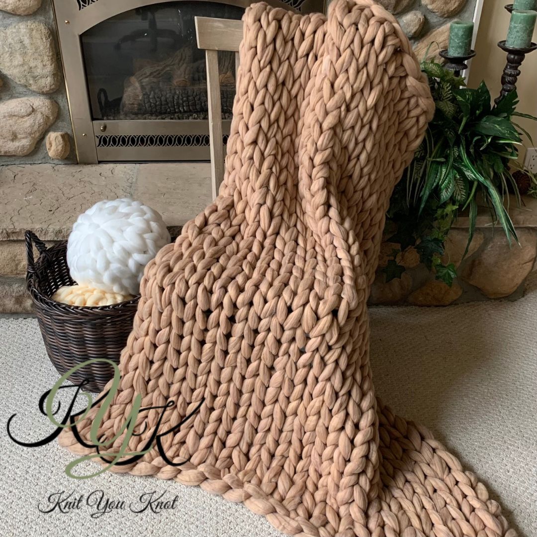 Chunky Knit Blankets - 100% Merino Wool