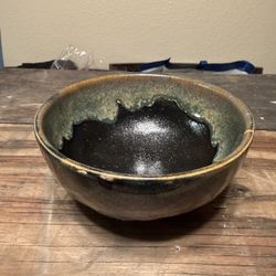 Japanese Vintage Handmade Tenmoku Glaze Ceramic Chawan Tea Bowl