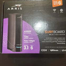 ARRIS - SURFboard DOCSIS 3.1 Cable Modem & Wi-Fi 6 Router Combo - Black
