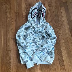 White Zip up Bape Space Camo Hoodie