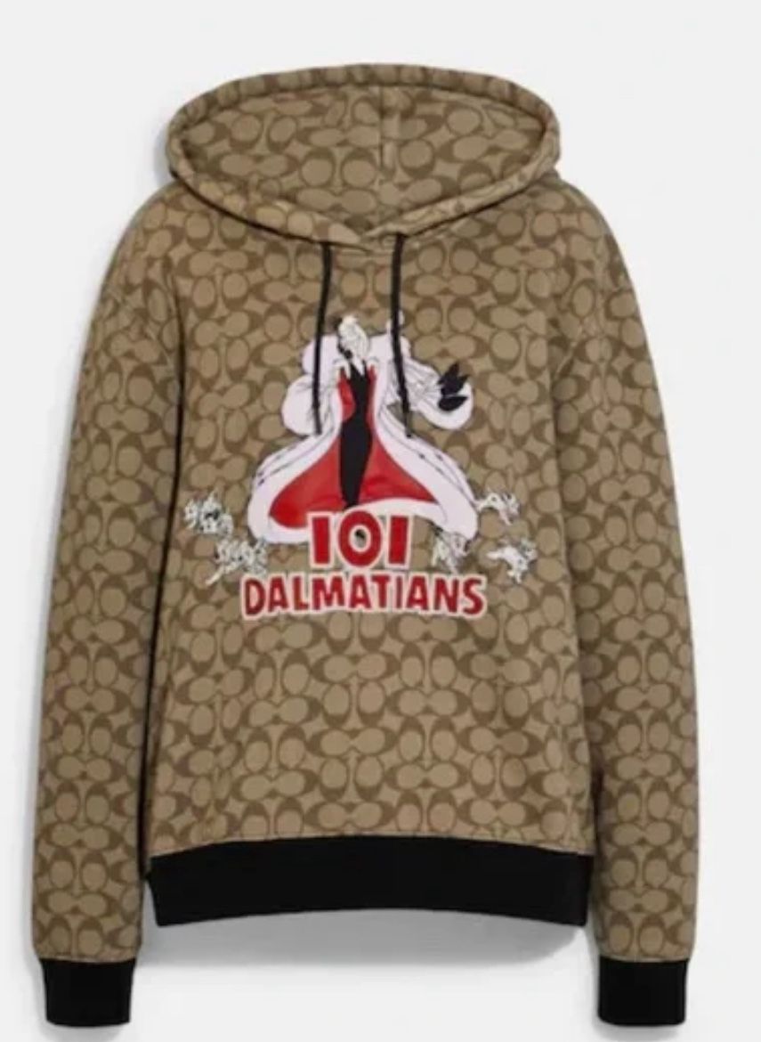 Disney X Coach Signature Logo 101 Dalmatians Oversized Hoodie NEW M, fit L