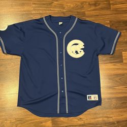 Vintage Chicago Cubs  Russell Athletic Button Up Jersey White Logo Blank Sz 3x