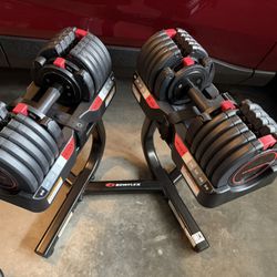 Weider Adjustable Dumbbells with Bowflex Dumbbell Stand