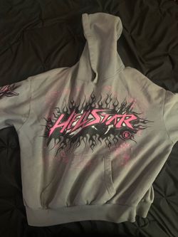 Grey large hellstar hoodie