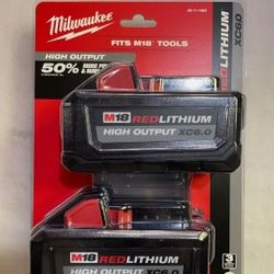 Milwaukee M18 Red Lithium 6.0 Battery 2pk