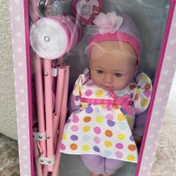 Doll & Stroller Set (NEW)