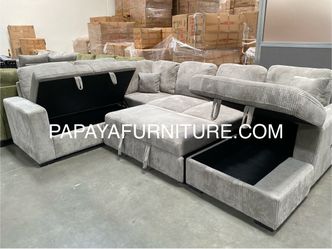 120” Large Sectional Sofa with pull-out bed, Sectional, Gray Couch, Grey Sectional, Sofabed, Sofa bed, Sleeper Sofa, Sofa, Couch, Sectionals, Sofa wit