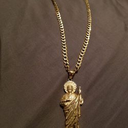14 kt gold chain San Judas