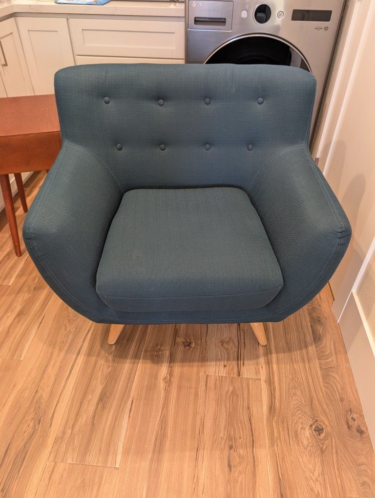 Blue Tufted Armchair