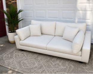 🤍 Beautiful West Elm Harmony Designer Sofa White/Cream
