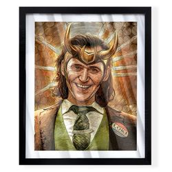 Loki For President Custom art in frame