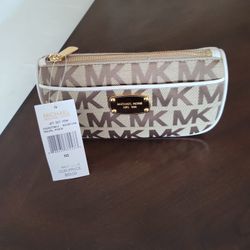 New Original Michael Kors Brown  Wallet Make Up Bag 