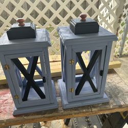 Custom Built Rustic Wooden Candle Holder Lantern Asking $60 OBO 