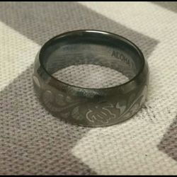 Hawaiian tungsten wedding ring size 8