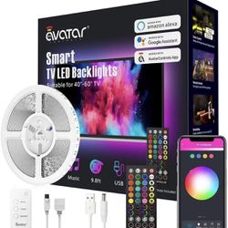 NEW! TV LED Backlights, 9.8FT Smart LED Lights for Behind TV with Music Sync 16 Million Colors Changing RGB Strip Lights Compatible with Alexa Google 